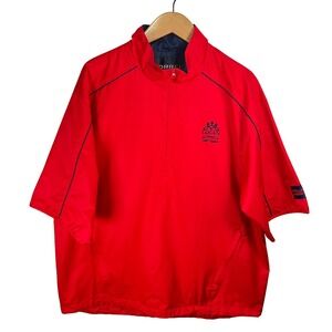 Zorrel Mens Red Logan Golf Classic Quarter Zip Short Sleeve Windshirt Large